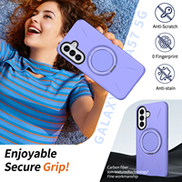 Coque de téléphone robuste avec support de voiture intégré en TPU et PC pour Samsung Galaxy A57 A15 A16 A56 A55 5G