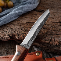 Couteau de chef professionnel de haute qualité en acier inoxydable de 8 pouces avec manche en bois de rose pour couper les fruits et la viande, respectueux de l'environnement