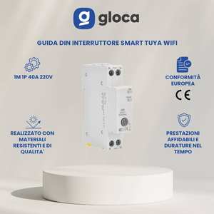 Interrupteur intelligent Wi-Fi universel Gloca 40A 230V, contrôle par application Tuya, prise avec mesure de la consommation d'énergie - Product Image 2