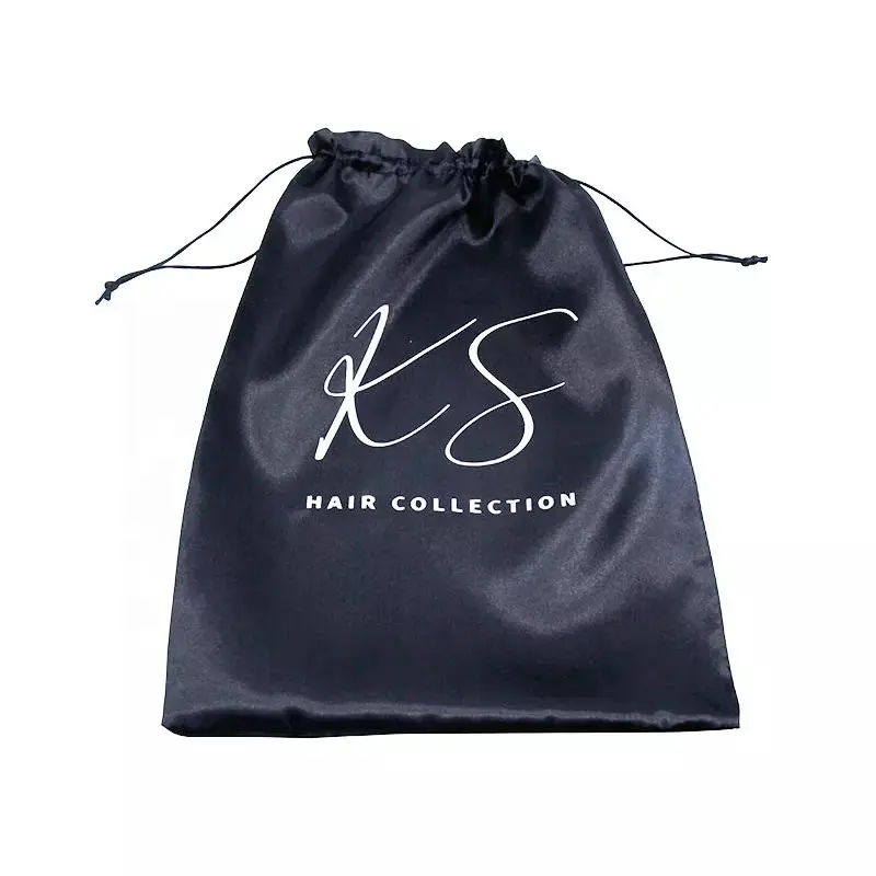 High quality satin hair bag can be customized according to your own logo satin bag