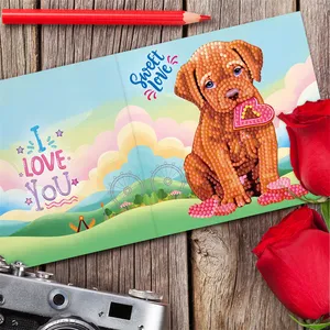 12 unids/set tarjeta de felicitación para ideales de cumpleaños con animales flor niñas DIY diamante pintura tarjeta de felicitación