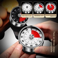 Horloges de table intelligentes portables en acier inoxydable transfrontalières rappel de temps magnétique pour la cuisine et l'utilisation par les étudiants minuterie mécanique