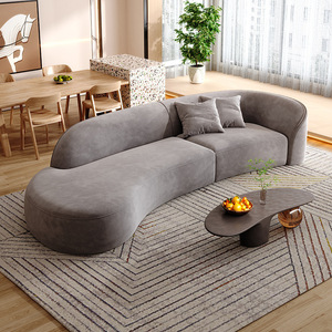 Bestseller Moderne Möbel Weißes Sofa Wohnzimmer-Sofas Geschwungenes Sofa 3-Sitzer Stoffsofa für Zuhause - Product Image 2