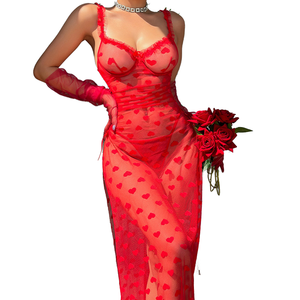 2024新款透明面料性感内衣套装花朵蕾丝吊袜带刺绣女式性感内衣套装薄尼龙包 - Product Image 1