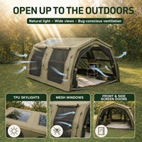 Tente gonflable Coody 17.2 Familia Pro Air - Vert armée - Fournitures de camping - Tente tunnel gonflable pour aventures en plein air