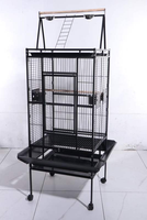 Cage à oiseaux de luxe en fer forgé robuste pour perroquets, ara et cacatouas, avec roulettes, 68 pouces