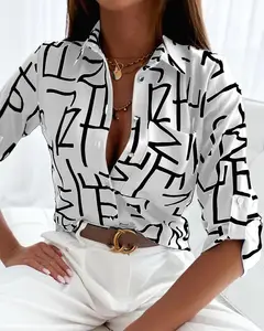 Women Tops And Blouses Office Lady Blouse Slim Shirts Women Blouses Printed Tops Casual Shirt Female Blusas