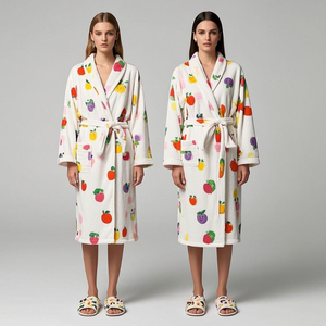 Robe de chambre douce en peluche personnalisée pour femmes, robe de bain chaude, robe de fruits, robe élégante pour femmes, robes de luxe pour femmes, vêtements de détente - Product Image 4
