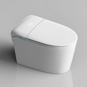 โถสุขภัณฑ์อัจฉริยะดีไซน์ใหม่ทันสมัยสำหรับโรงแรม แบบติดตั้งบนพื้น พร้อมที่นั่งอุ่น ฝารองนั่งอัตโนมัติ ระบบชำระล้างด้วยไฟฟ้า โถเซรามิกอัจฉริยะ - Product Image 1