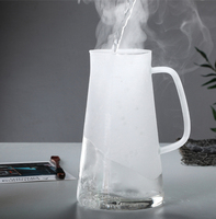 Carafe en verre borosilicate moderne et écologique de 1300 ml avec infuseur en métal, sûre pour les mains, pour thé chaud, boissons aux fruits, café infusé à froid