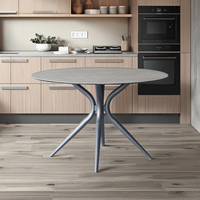 Mobilier de salle à manger personnalisé, moderne et léger de luxe avec pieds en métal et dessus de table en verre trempé pour 2 places