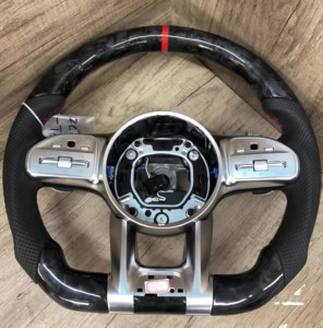 Volant YLD pour <span class=keywords><strong>Mercedes</strong></span> AMG Classe C C63 E63 E43 S63 W177 W204 W205 C205 W213 W217 W222, style libellule, laque piano - Product Image 5