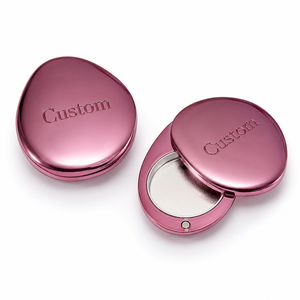 Étui à Cologne Solide en Métal Forme Galet Or Rose Brillant avec Coulisse Magnétique Lisse pour Parfum - Product Image 1