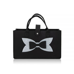 Bolsa de Mano de Fieltro PET Personalizada de Color Veraniego, Reutilizable para Compras, con Lazo para Viajes, con Diseño de Logotipo - Product Image 3