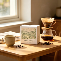 Scatola per Caffè Personalizzata Riciclabile, Scatola Pieghevole in Cartone per Chicchi di Caffè Tostato, Caffè Istantaneo, Confezione Regalo
