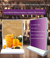 Boîte lumineuse publicitaire de bureau A4 à LED alimentée par batterie portable - Porte-panneau en acrylique double face