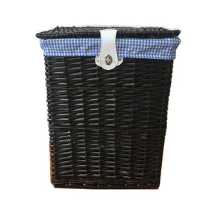 Willow <strong>Wicker</strong> Laundry Basket <strong>with</strong> Locking <strong>Lid</strong> and Lining for Clothing for Living Room and Wardrobe - Product Image 6