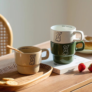 Wholesale Vintage Stackable <b>Mugs</b> Coffee <b>Ceramic</b> <b>Mugs</b> Custom Printed logo - Product Image 5