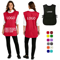 Tablier unisexe imperméable de type Cobbler avec logo personnalisé, tablier gilet avec liens latéraux ajustables et poches pour le personnel de salon, serveurs et nettoyeurs