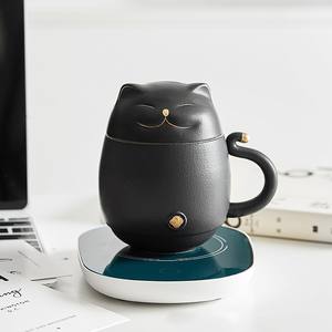 MSH Tasse <span class=keywords><strong>infuseur</strong></span> à thé 12oz en céramique en forme de <span class=keywords><strong>chat</strong></span> avec logo personnalisé et couvercle - Product Image 3