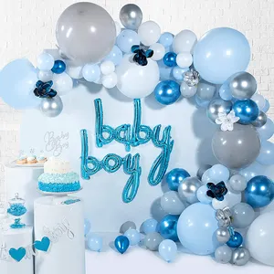 Baby Shower Decoraties Levert Folie Ballon Banner Metallic En Macarons Ballon Baby Boy Ballon Slinger Kit