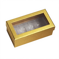Boîte d'emballage de luxe en carton rigide doré, laminage brillant, faite à la main, écologique, imperméable, pour desserts, baklava, biscuits, boîte à clapet