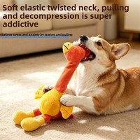 Jouet à mâcher couineur en forme d'oiseau à long cou, résistant aux morsures, en polyester durable pour chiens, modèle PT361 - Meilleure vente