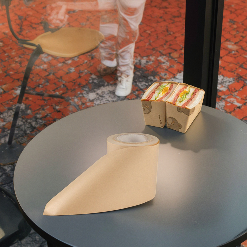 PE One Side Glossy Coated Virgin Kraft Brown Wrapping Paper Roll