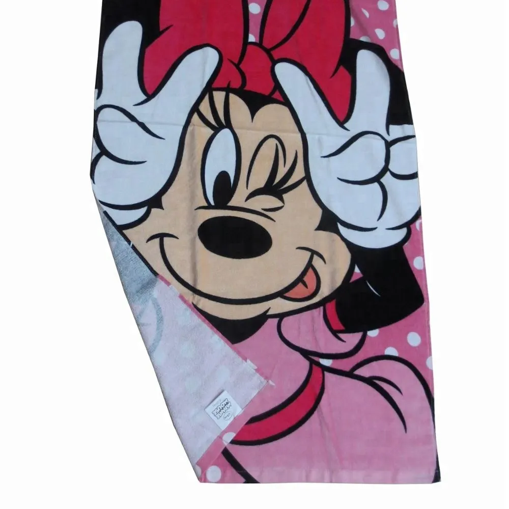 100% Cotton Velour Printed Micky Cartoon lightweight beach towels