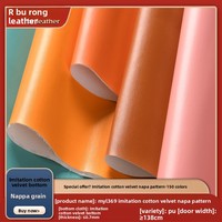 Cuero Sintético de PU con Textura Nappa, Imitación Algodón, Suave, con Patrón Animal, Agradable al Tacto, Resistente a la Abrasión, para Tapicería de Muebles y Sofás