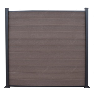รั้ว Wpc ตั้ง<span class=keywords><strong>สวน</strong></span>สีน้ําตาลกลางแจ้งพร้อมโพสต์ - Product Image 2