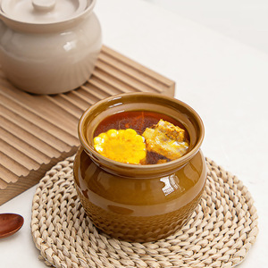 หม้อเซรามิกสำหรับตุ๋น ลึก 8 ซม. กระทะไร้ควัน สำหรับใช้ในบ้านและโรงแรม ทำซุปสไตล์จีน - Product Image 4