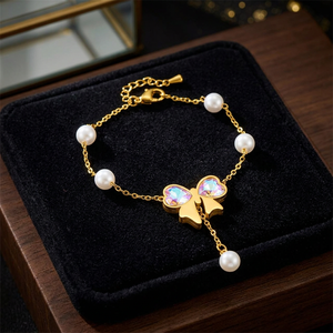Conjunto de Joyería de Lujo para Mujer, Collar y Aretes con Lazo, Cristal y Diamantes de Imitación, Chapado en Plata, Diseño de Corazón, Elegante Regalo de Boda - Product Image 3