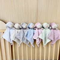 Couverture pour bébé en microfibre Minky pour filles, double couche avec points en relief apaisants, respirante et douce