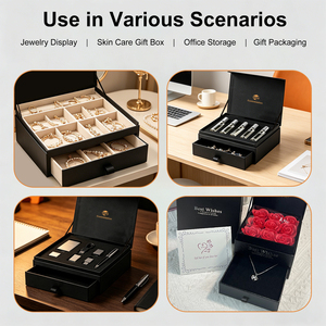 Custom Logo Magnetic Multi-layer Drawer Storage <strong>Box</strong> Luxury Paper Jewelry Organizer Black Rigid <strong>Cardboard</strong> <strong>Gift</strong> <strong>Box</strong> for Perfume - Product Image 5