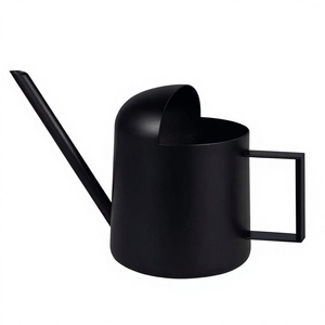 Arrosoir moderne en fer noir à long bec, finition peinte durable, outil de jardinage, arrosoirs, outils d'arrosage de jardin - Product Image 1