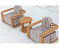 Canapé en teck Sigma, chaise longue en bois, mobilier d'extérieur, mobilier de jardin, ensemble de patio, chaises longues, canapé modulaire, table basse