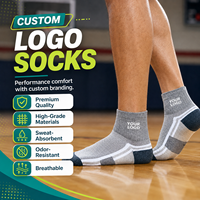 Chaussettes de sport athlétiques personnalisées avec logo, antidérapantes, respirantes et rembourrées pour hommes et femmes, idéales pour la gym et la course à pied