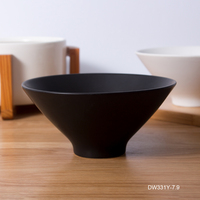 Bol à nouilles en porcelaine, avec logo personnalisé chinois japonais, uds pho bol à baguettes cuillère bol ramen noir en céramique 1 pièce de 5 8 9 pouces