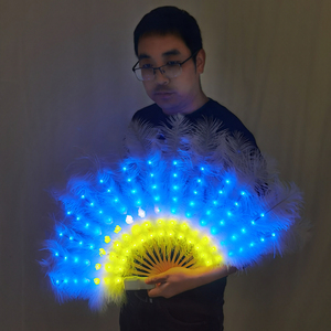 रंग शुतुरमुर्ग पंख एलईडी प्रदर्शन प्रशंसक नृत्य रोशनी हेलोवीन पार्टी उपहार गायक डीजे स्नातक रमजान नए साल की पोशाक - Product Image 5