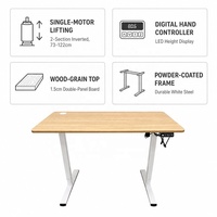Bureau d'ordinateur électrique réglable en hauteur RongFeng, ergonomique, avec un seul moteur et une surface métallique, pour une utilisation à domicile ou au bureau