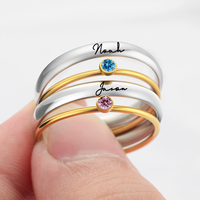 Benutzer definierte Ring Gravierte Logo Name Personal isierte Schmuck mischung Großhandel Edelstahl Blank Ring
