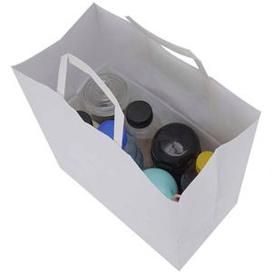 Bolsas de Papel al por Mayor Blancas con Asas Planas para Zapatos, Ropa, Manualidades, Bolsas de Papel para Comida al Aire Libre - Product Image 5