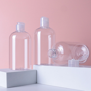Spot Transparent Luxe <span class=keywords><strong>Minimaliste</strong></span> Cosmétiques Rond Shampooing Corps Lait Presse Flip En Plastique Pompe Tête Bouteilles - Product Image 6