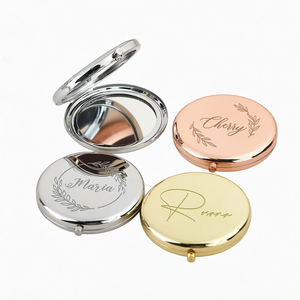 Small <b>Compact</b> <b>Mirror</b> for Purse Round Metal Pocket Makeup <b>Mirror</b> with 2X Magnification Travel Handheld Vanity Gift - Product Image 1