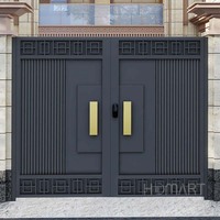 Dernière conception de porte battante principale coulissante automatique en aluminium pour la maison ou l'appartement