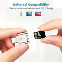 Mini lector de tarjetas tipo C DC, tarjeta USB C TF, transferencia de alta velocidad, compatible con OTG para cámara, PC, portátil, teléfono inteligente