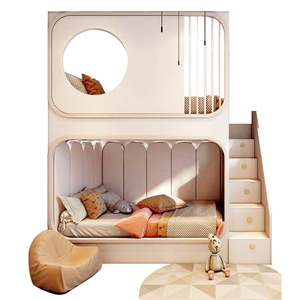 Litera para habitación infantil, moderna, minimalista, <span class=keywords><strong>de</strong></span> madera maciza, cama superior e inferior, personalización completa, litera <span class=keywords><strong>de</strong></span> princesa <span class=keywords><strong>de</strong></span> ancho igual. - Product Image 6
