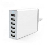 Accesorio para teléfono móvil, cargador USB de 6 puertos, 5V 10A, cargador USB inteligente multipuerto de escritorio para teléfono 13, 12, 11