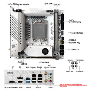 JGINYUE B760i <span class=keywords><strong>Motherboard</strong></span> LGA 1700, mendukung Intel Core 12 prosesor ke-13 DDR4 3200mhz RAM mini itx B760i-Snow Dream V1.3 - Product Image 3